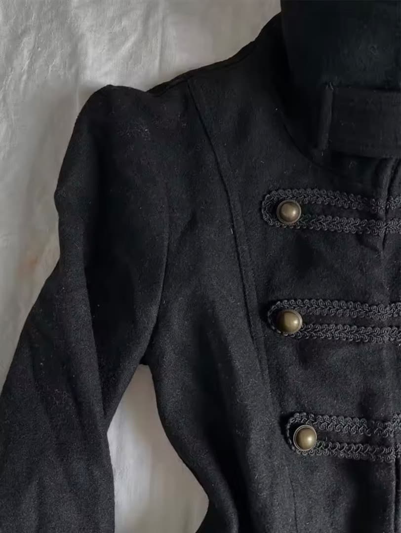 大人気　ミリタリー・ナポレオンジャケット 黒