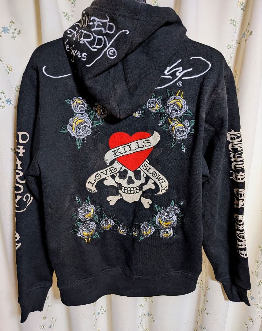 中*様 EdHardyエドハーディー　ジップアップパーカーМ　Y2K