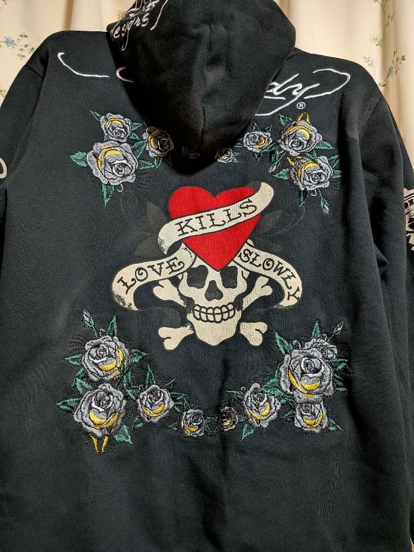 中*様 EdHardyエドハーディー　ジップアップパーカーМ　Y2K