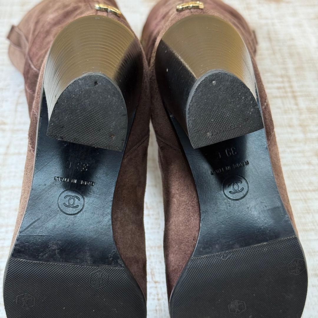 CHANEL シャネル スウェード　ロングブーツ ココマーク 39C