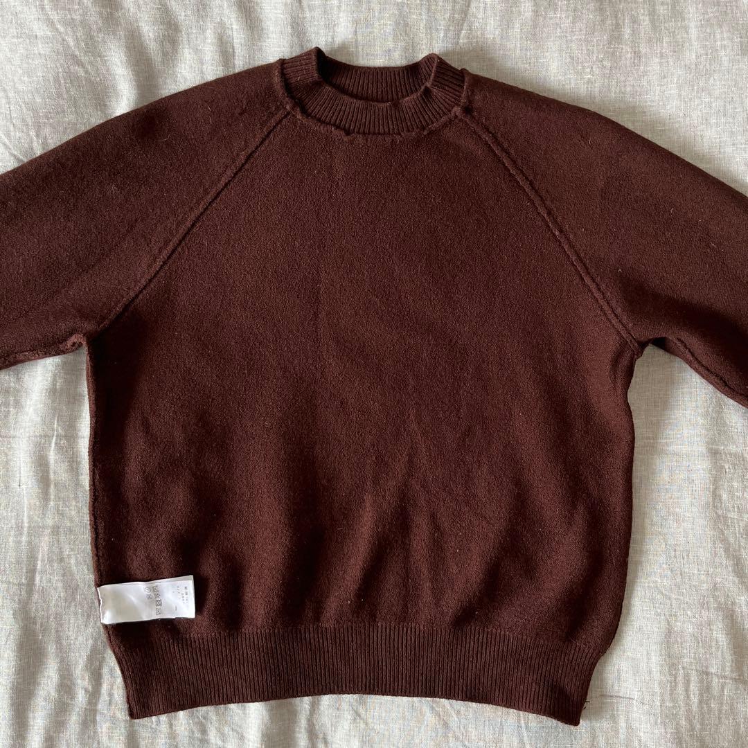 BATONER ウール ニット ラグランスリーブ ブラウン