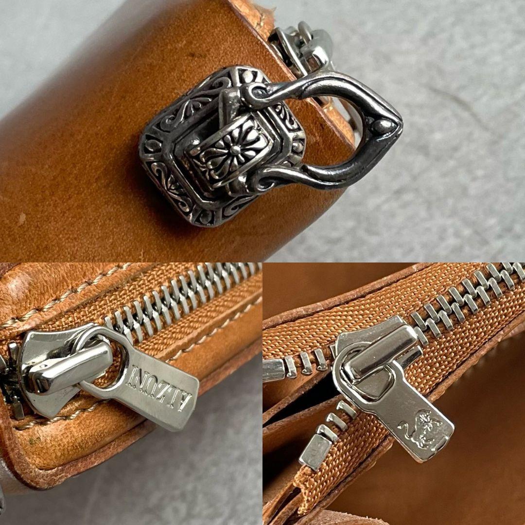 アルズニ alzuni ラウンドファスナー ドロップハンドル コンチョ 茶