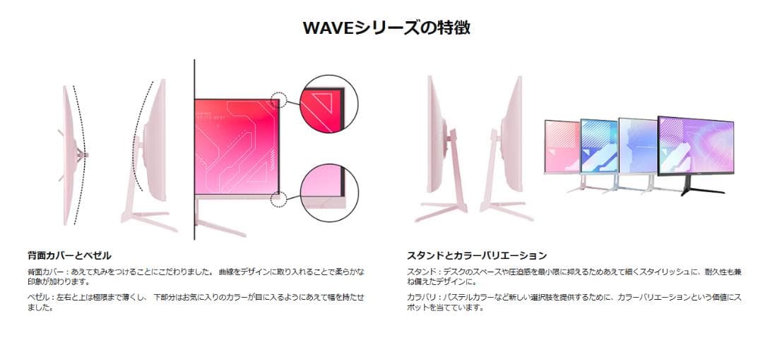 Pixio PX246 Wave モニター 23.8インチ 黒 ブラック FHD