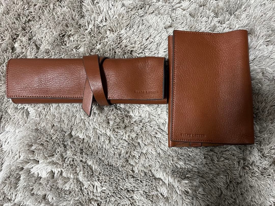 RALPH LAUREN レザー文庫カバー、ペンケース