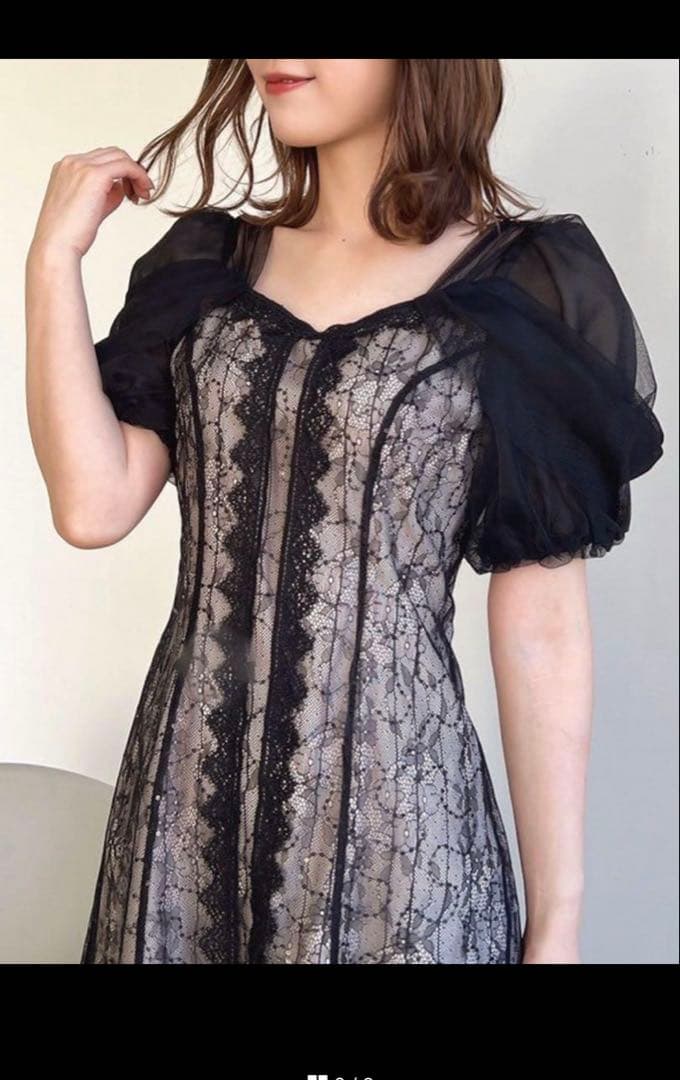 dazzlin チュールベールレースワンピース