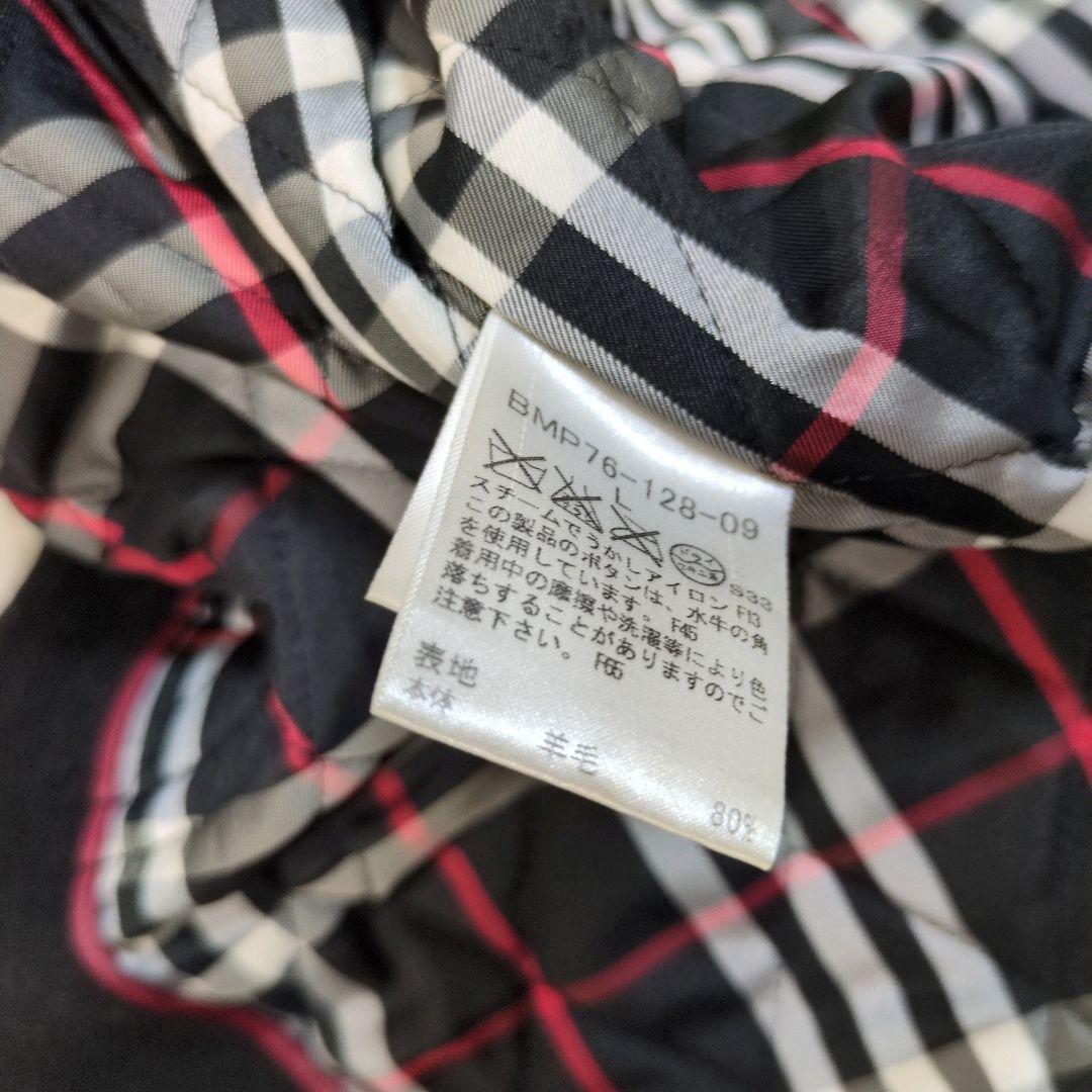 バーバリー　ブラックレーベル　ノバチェック　ダッフルコート　羊毛　ラムウール　黒