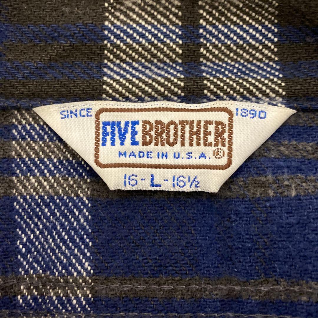 FIVE BROTHER 長袖ネルシャツ 16-L-16½ USA製
