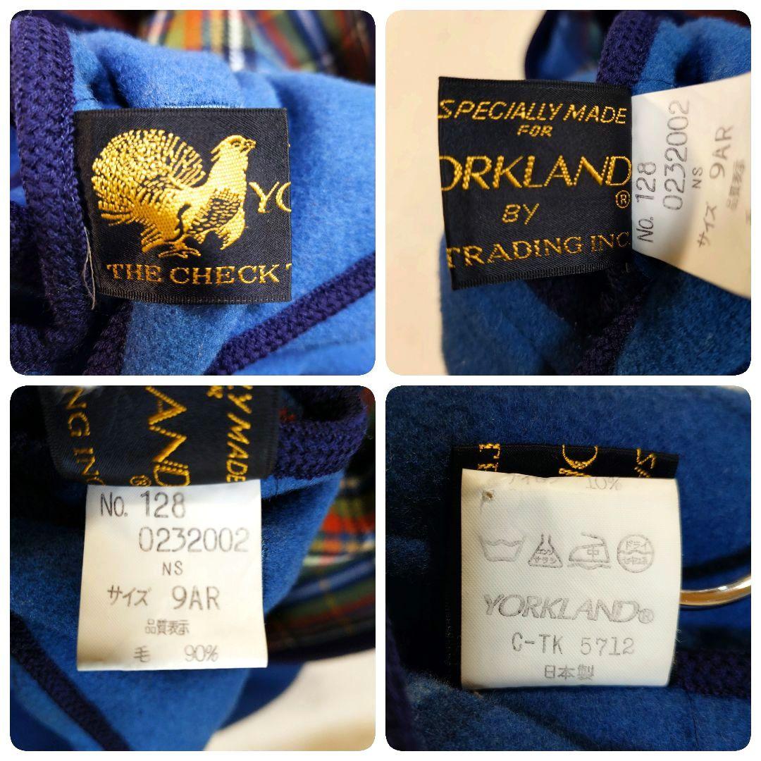 YORKLAND リバーシブル チェック フーデットコート ラグランスリーブ