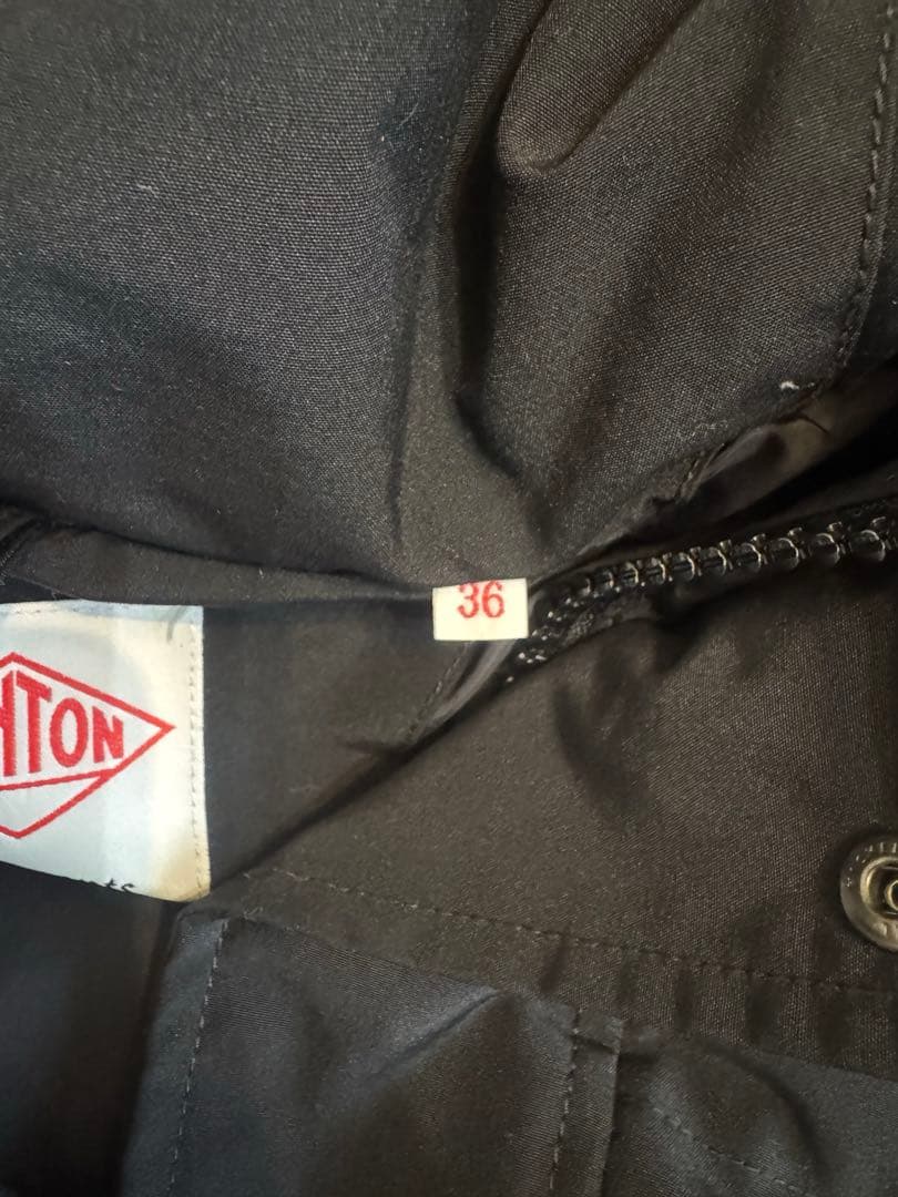 DANTON（ダントン）フードファー付きロングダウンジャケット36ブラック