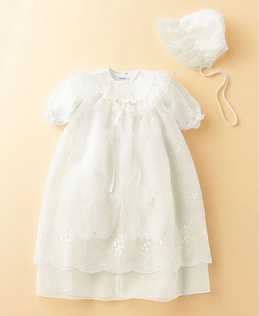 ファミリア　ベビードレス　帽子付き