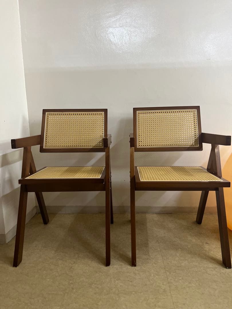 値下げ！ラタンチェア　籐編み　リプロダクトナチュラルウッド 高級