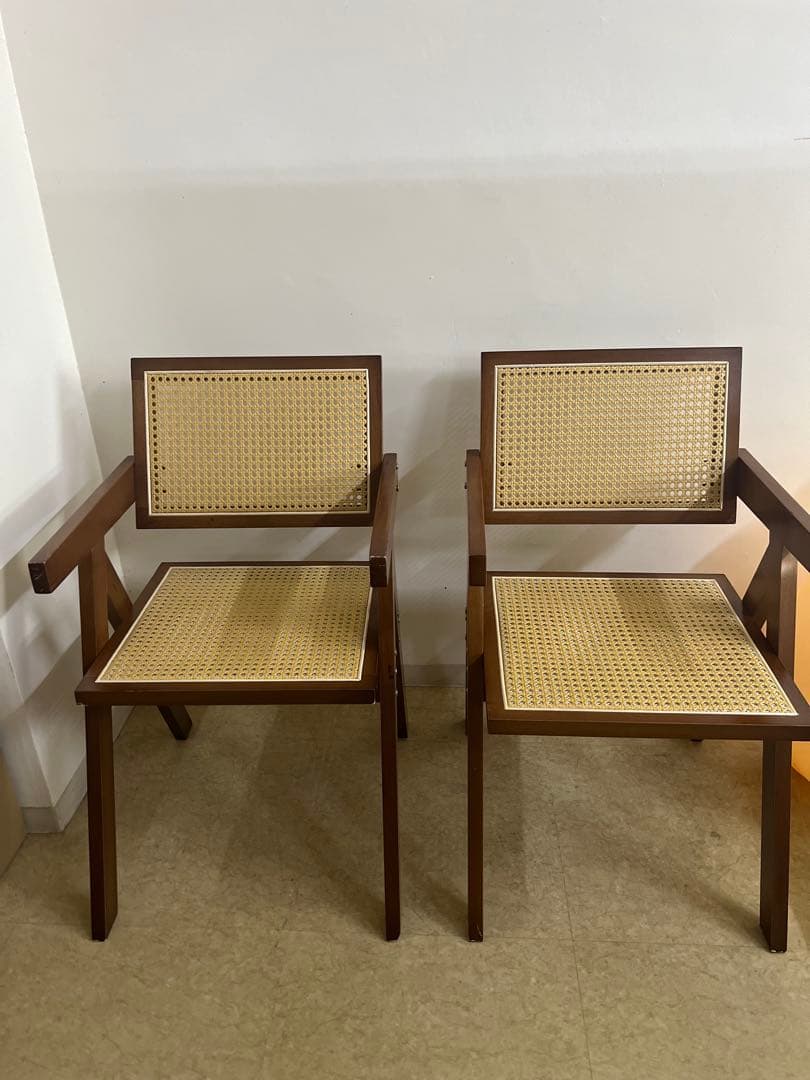 値下げ！ラタンチェア　籐編み　リプロダクトナチュラルウッド 高級