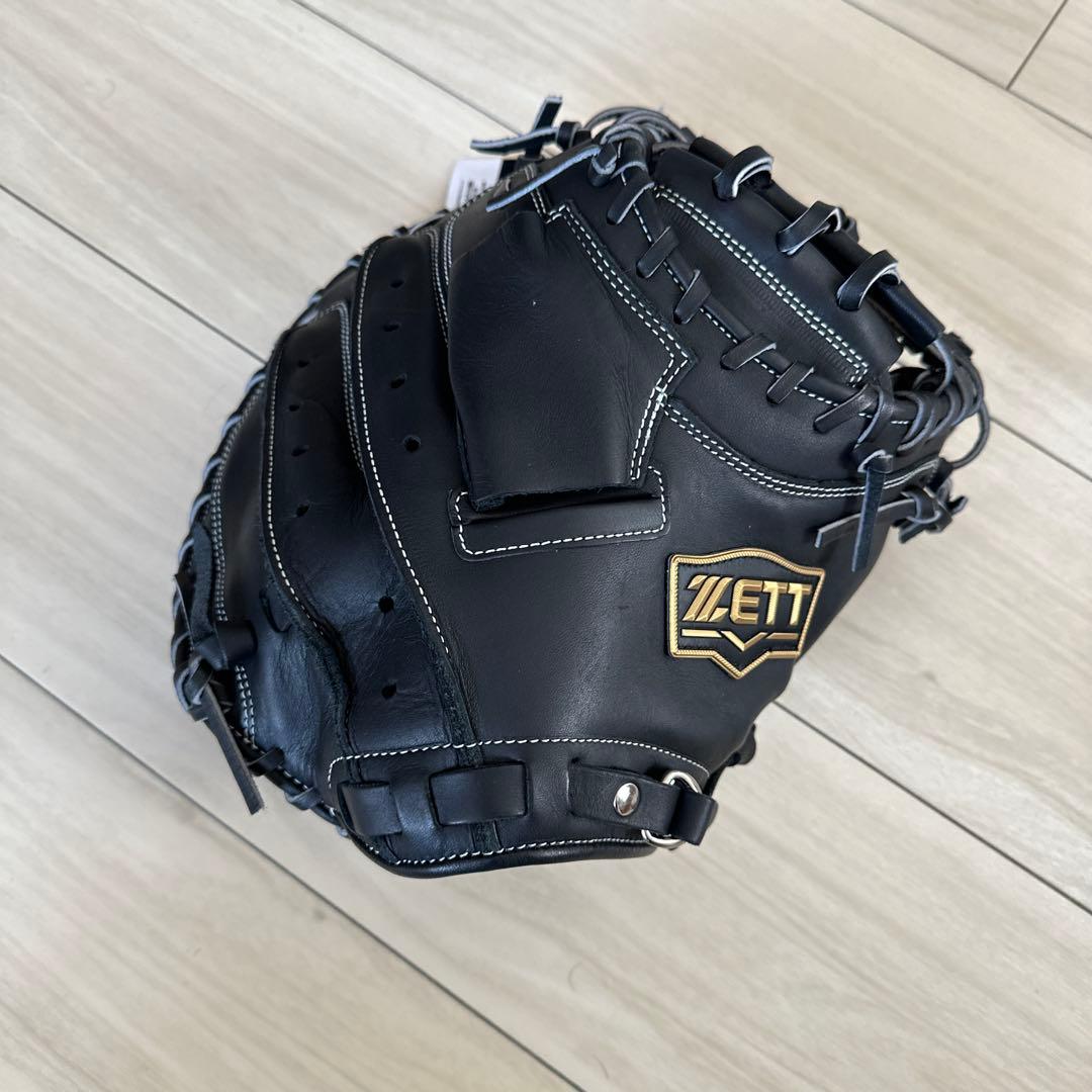 【新品未使用】ZETT 硬式用キャッチャーミット黒ブラック