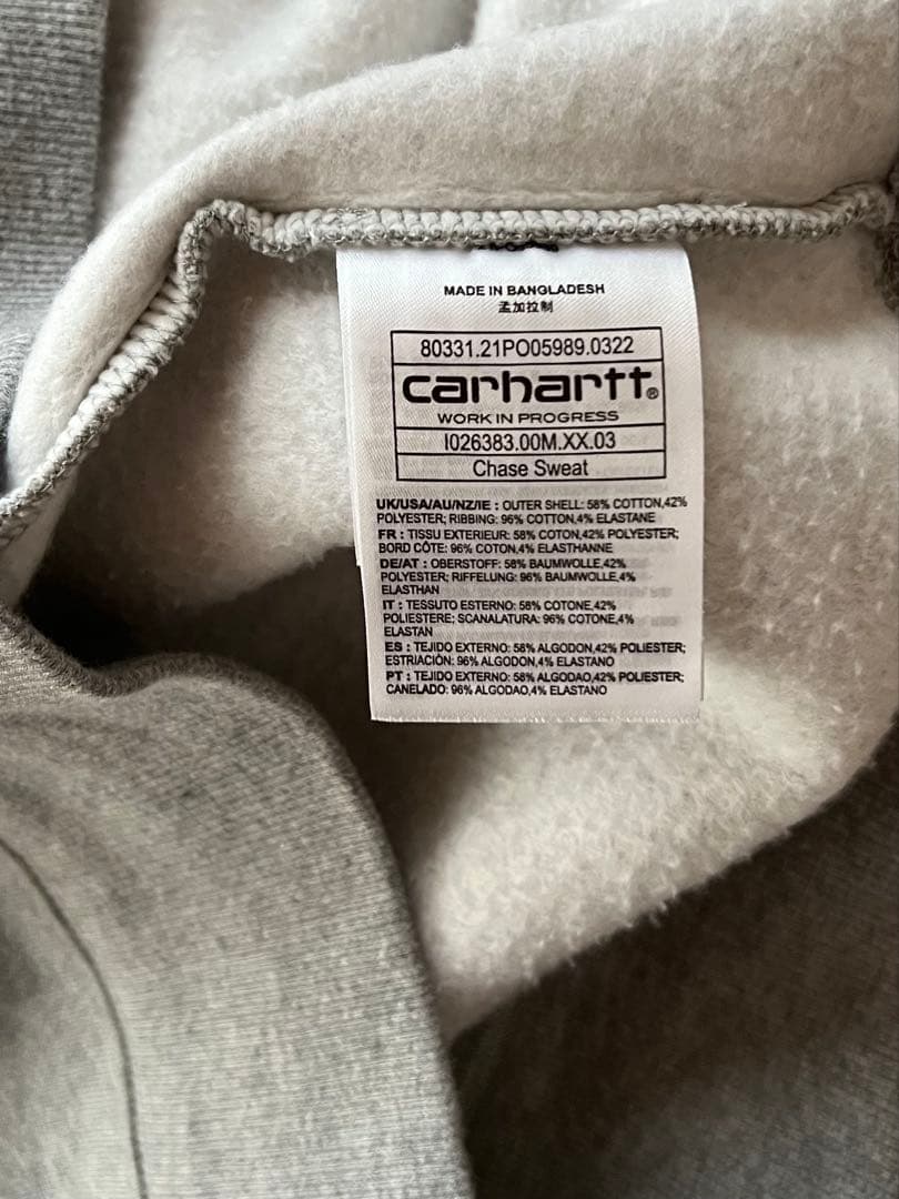 Carhartt WIP/カーハート　チェイススウェットシャツ　グレー