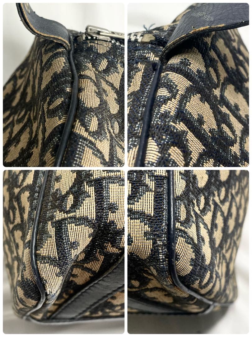 ディオール トロッター キャンバス レザー ボストン ハンドバッグ 大容量 A4