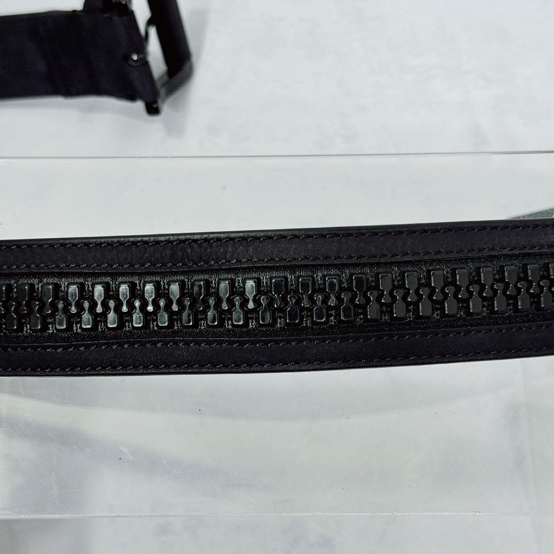 BURBERRY バーバリー ファスナーベルト 黒 革巻きバックル ヴィンテージ