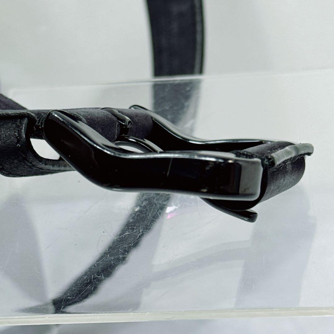 BURBERRY バーバリー ファスナーベルト 黒 革巻きバックル ヴィンテージ