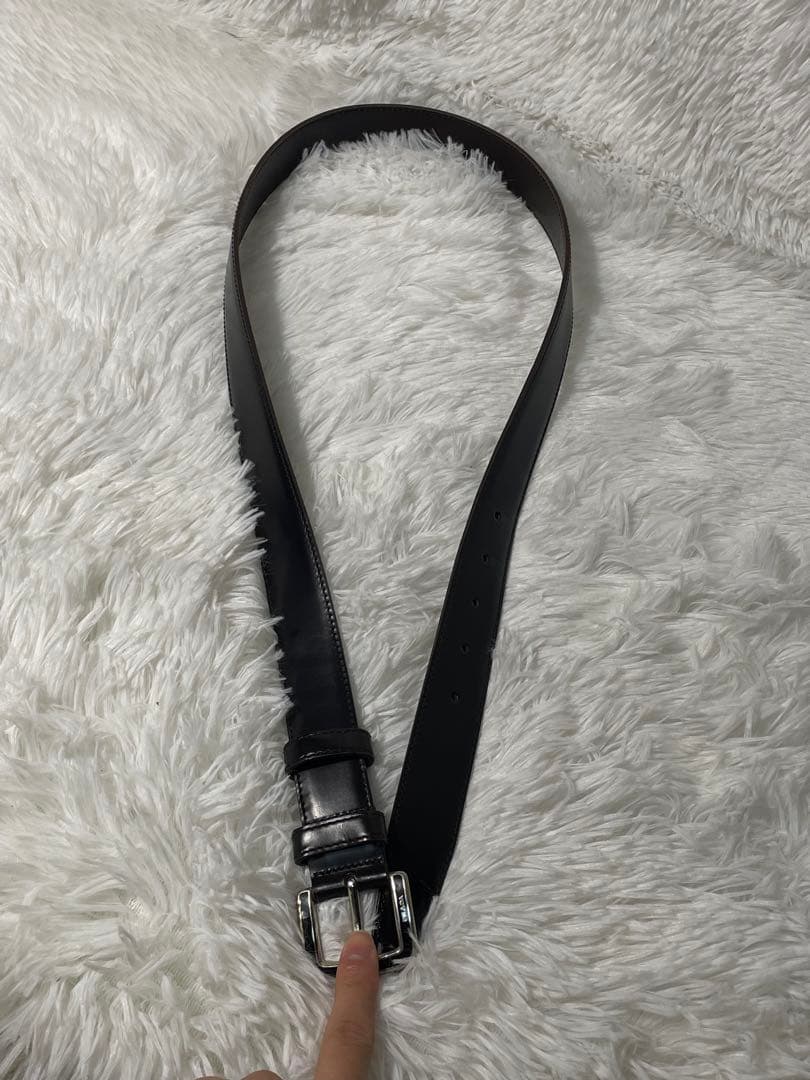 プラダ レザーベルト ダークブラウン 本革 PRADA 105 刻印あり