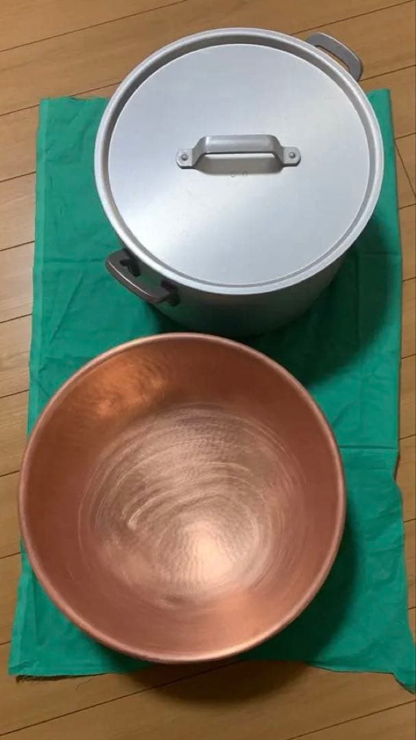 銅ボウルと寸胴鍋のセット