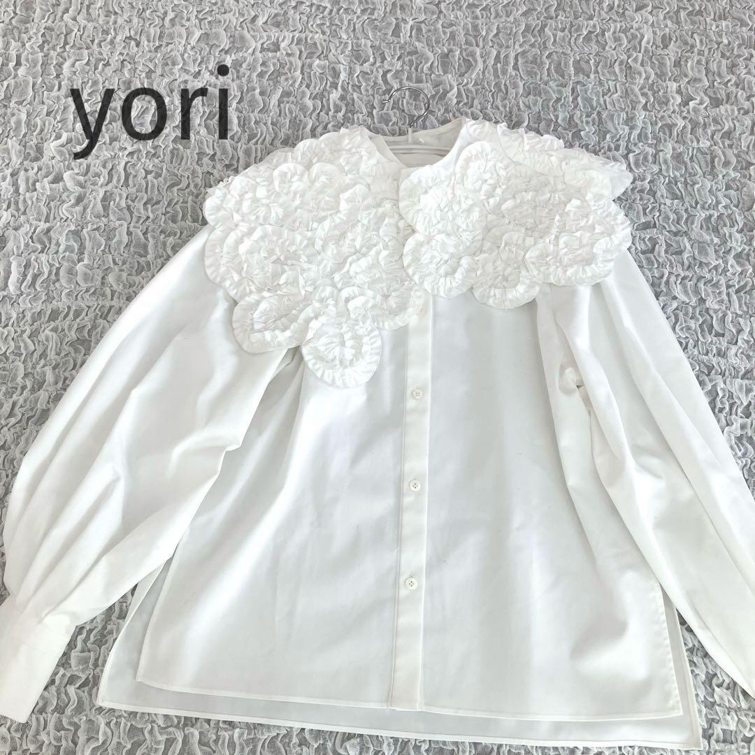 美品yori / ヨリ　shirocon ホイップカラーブラウス　白