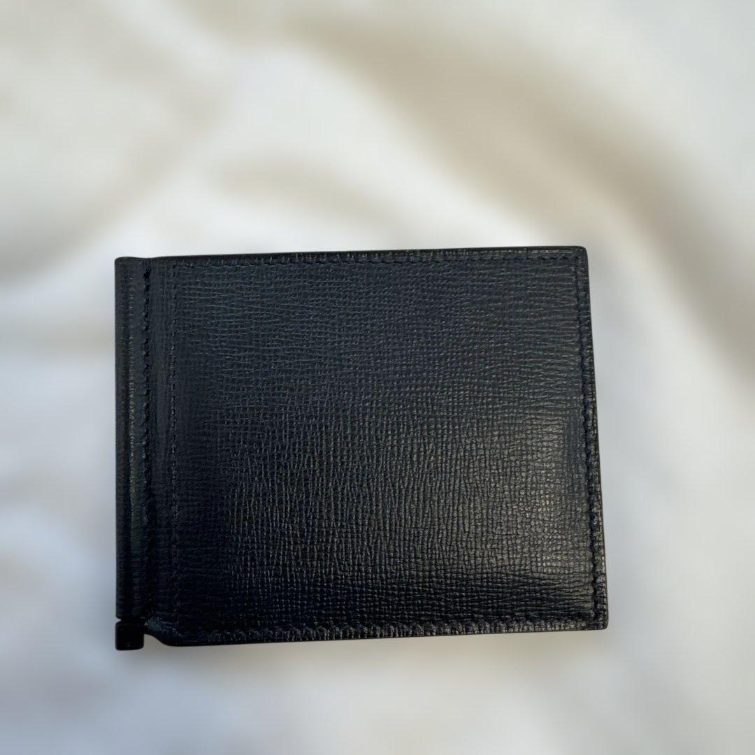 Valestra ヴァレクストラネイビーレザー マネークリップ