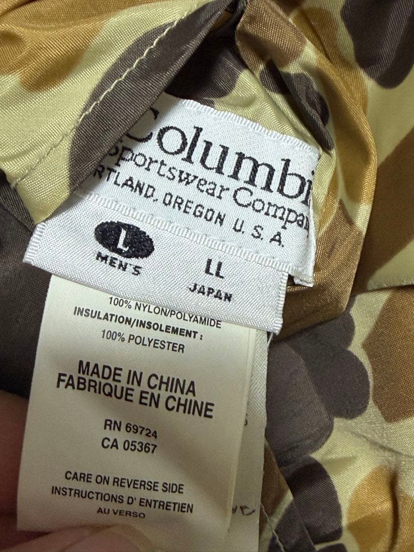 COLUMBIA ハンターカモ 中綿 リバーシブルジャケット リバーシブル L