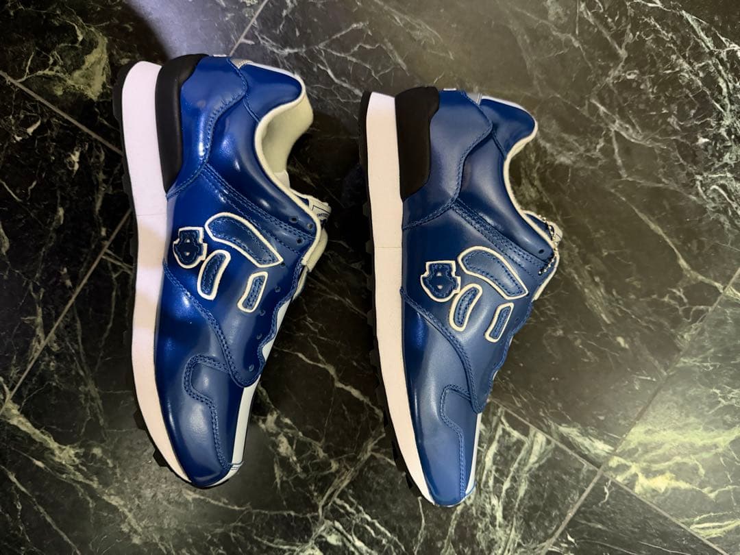 SANGACIO にゅ 青白ストライプ スニーカー 新品