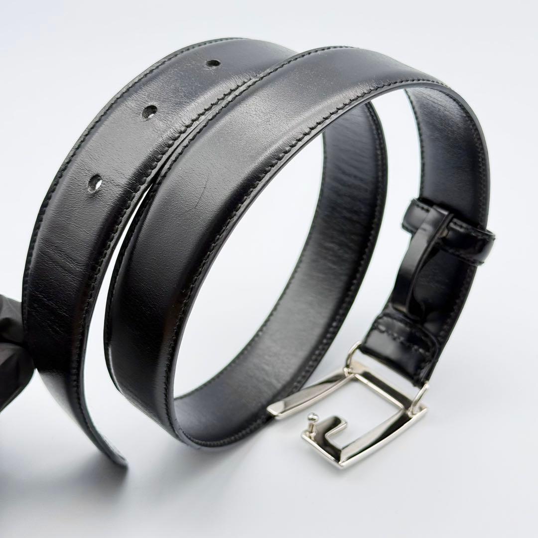 ✨良品✨グッチ ベルト Gバックル シルバー金具 レザー レディース ビジネス