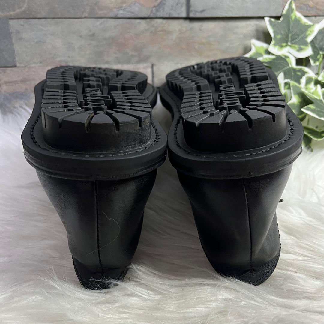 美品　トリッペン　ハーフェル レースアップシューズ　ブラック　レザー