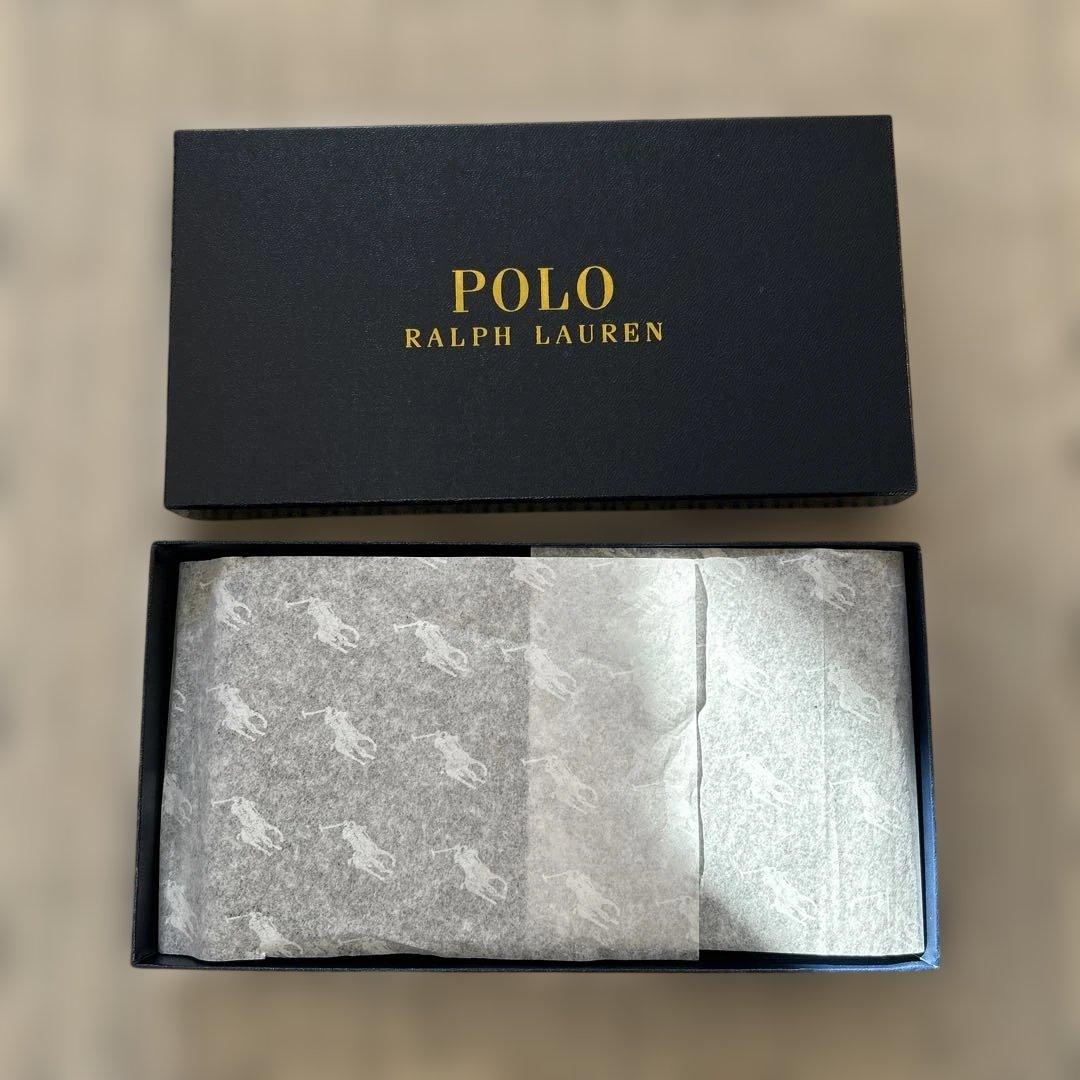 新品未使用ラルフローレン　ラウンドファスナー長財布　ブラックカーフレザー