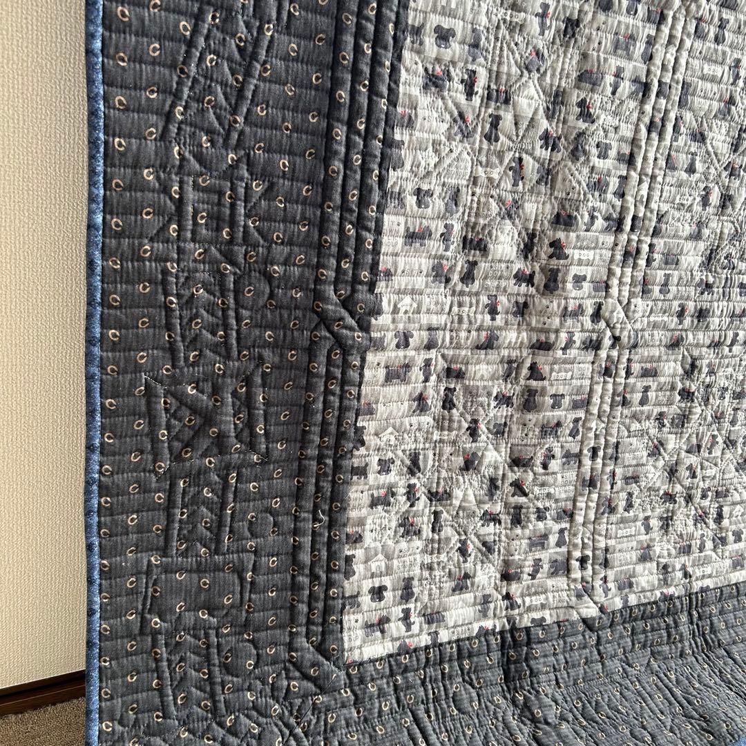 ハンドメイド パッチワーク フェザースター タペストリー兼ベットカバー