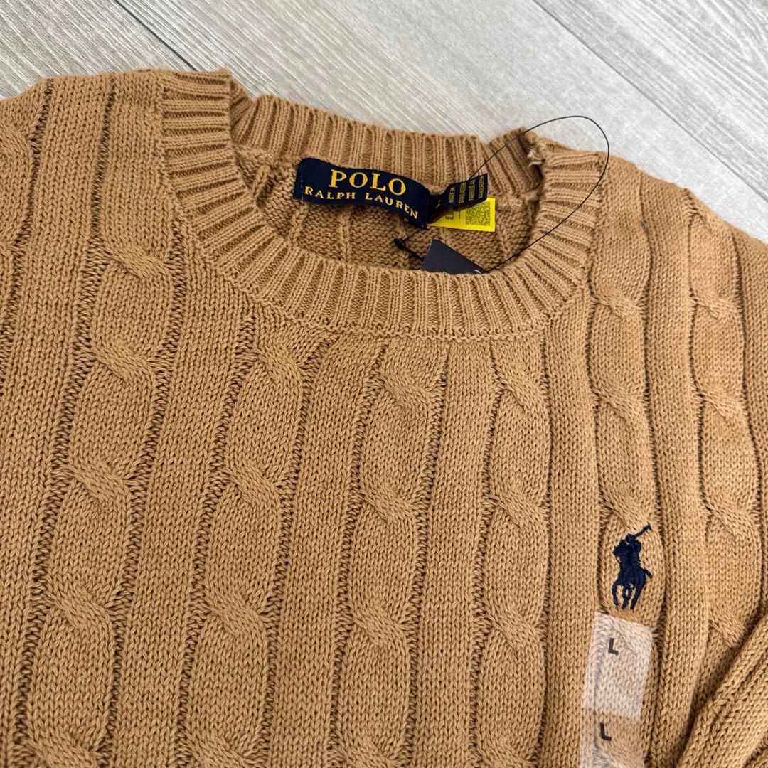 ラスト１点❤︎2/8限定SALE❤︎ポロ ケーブルコットン クルーネック セーターL