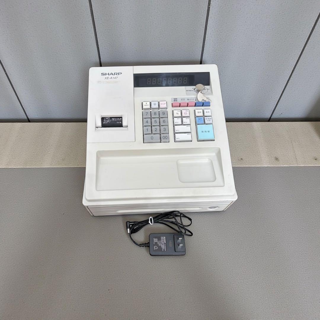 SHARP 電子レジスター XE-A147-W レジスター 鍵付き 動作確認済み