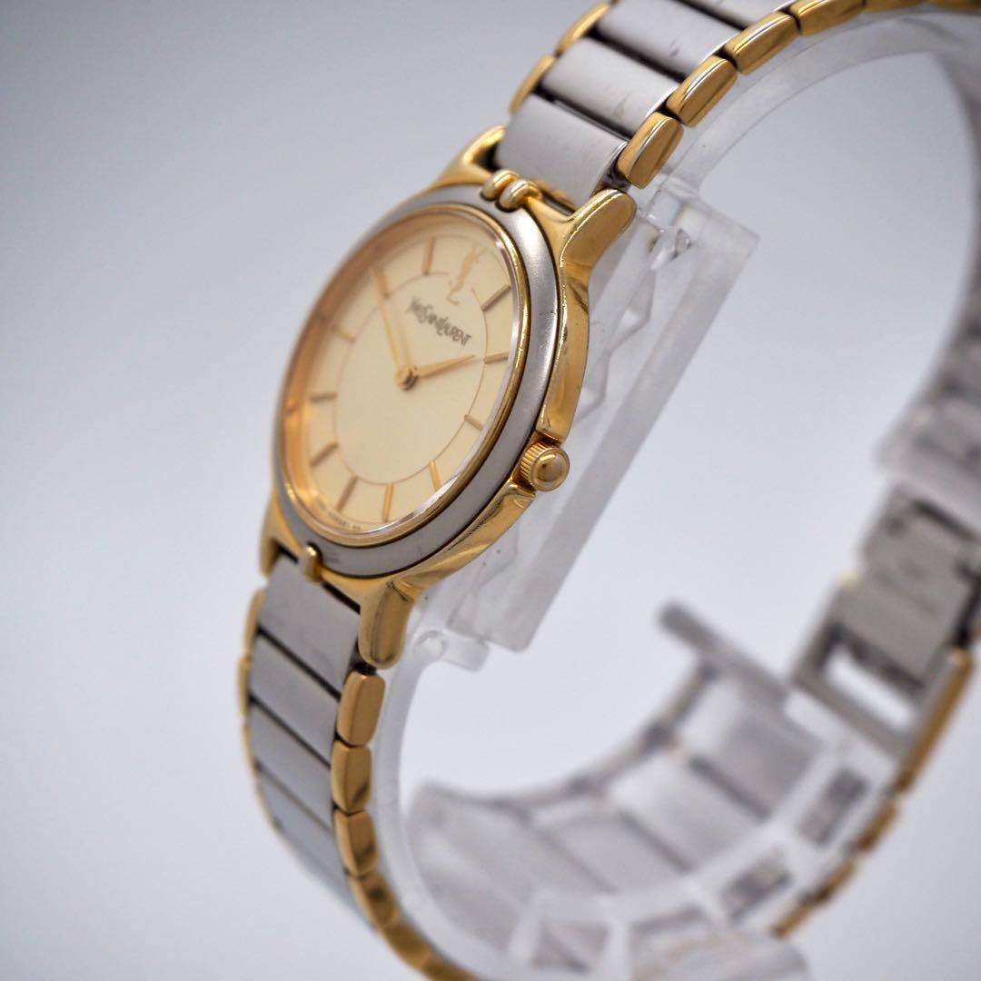 396 稼働 イヴサンローラン　レディース 時計 ゴールド コンビ　アンティーク