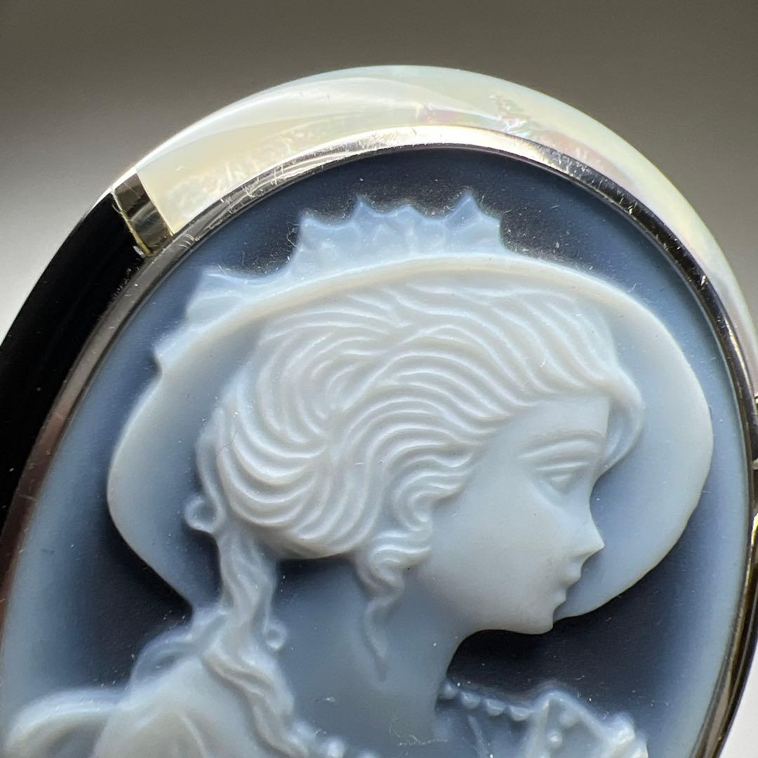 本ストーンカメオブローチ　16g 東Y8-0210☆2F