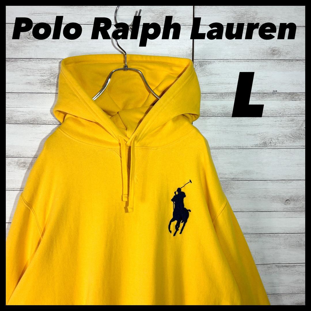Polo Ralph Lauren ビッグポニー刺繍 パーカー L イエロー