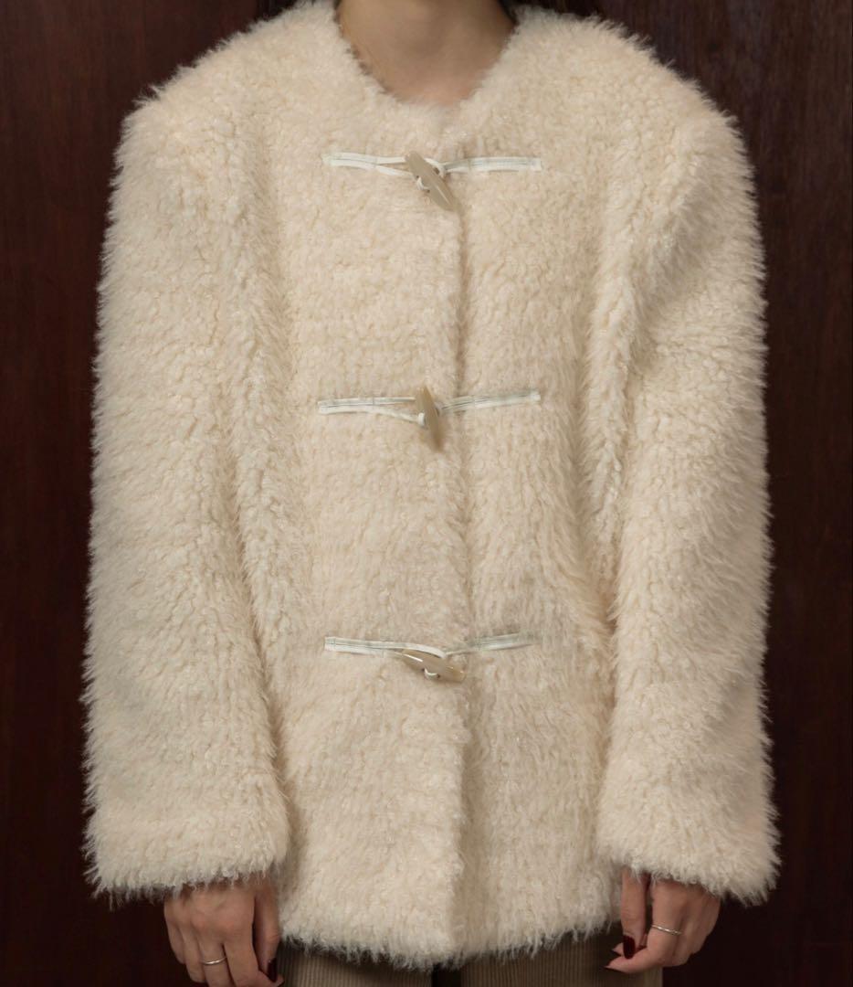ジャケット・アウター toggle button boa nocollar coat