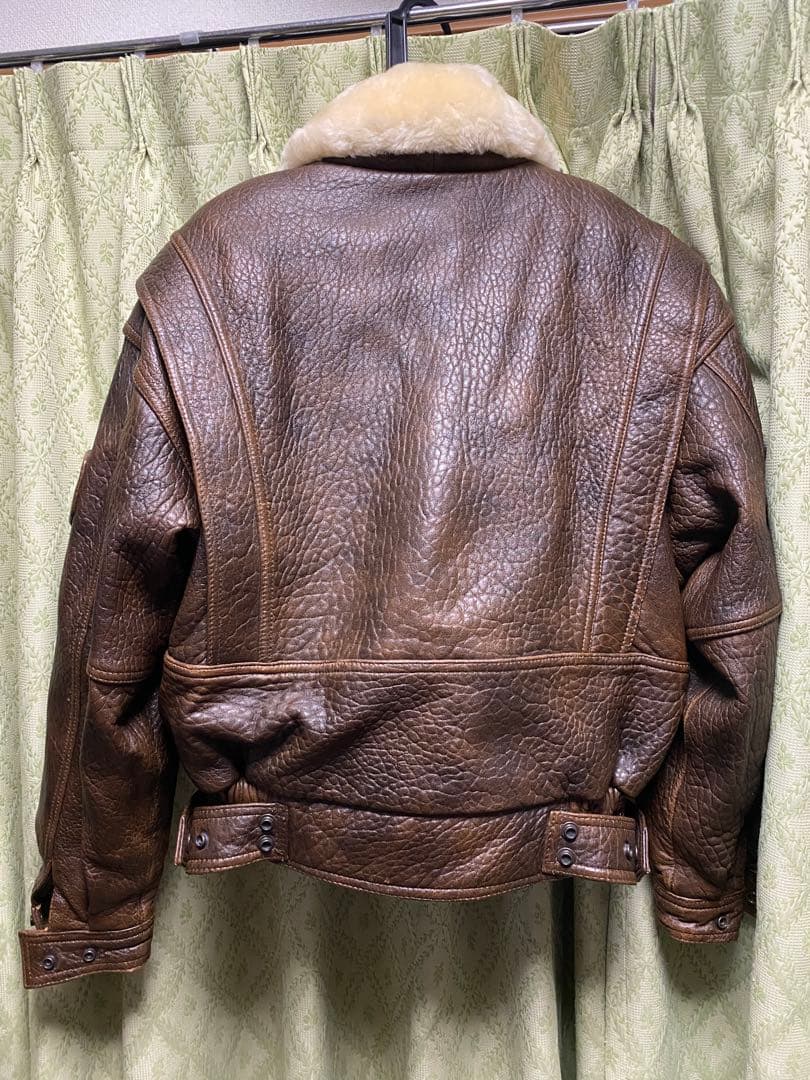 WindArmor フライトジャケット ラムレザージャケット ボア襟 ショート丈