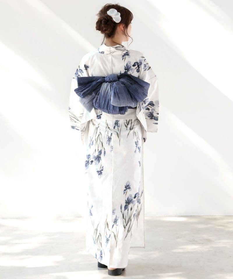 【ディータ】Dita【京の水墨画水仙】浴衣 帯 下駄セット 青 ブルー 花火大会