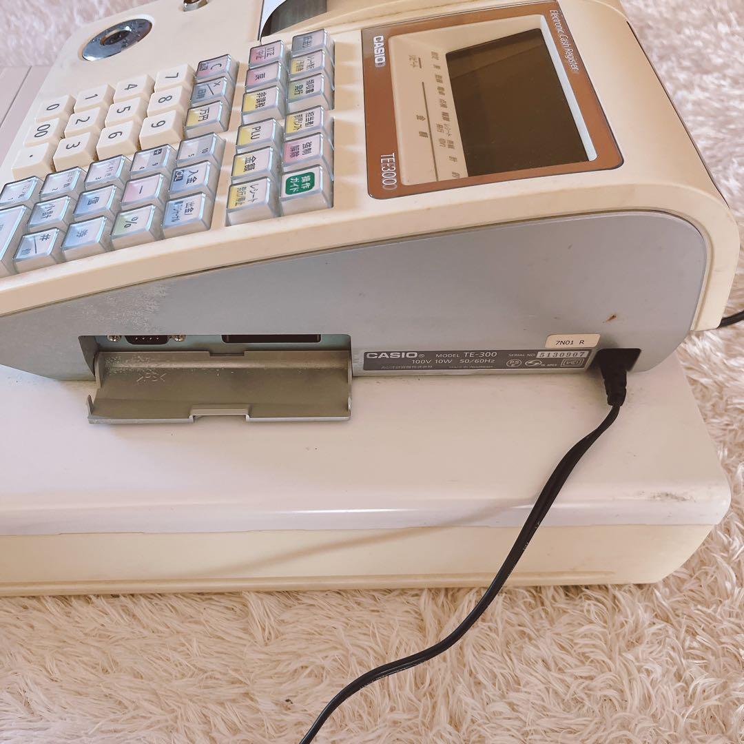 動作確認済】カシオ TE-300 電子レジスター 10部門 小型ドロア分離 店舗