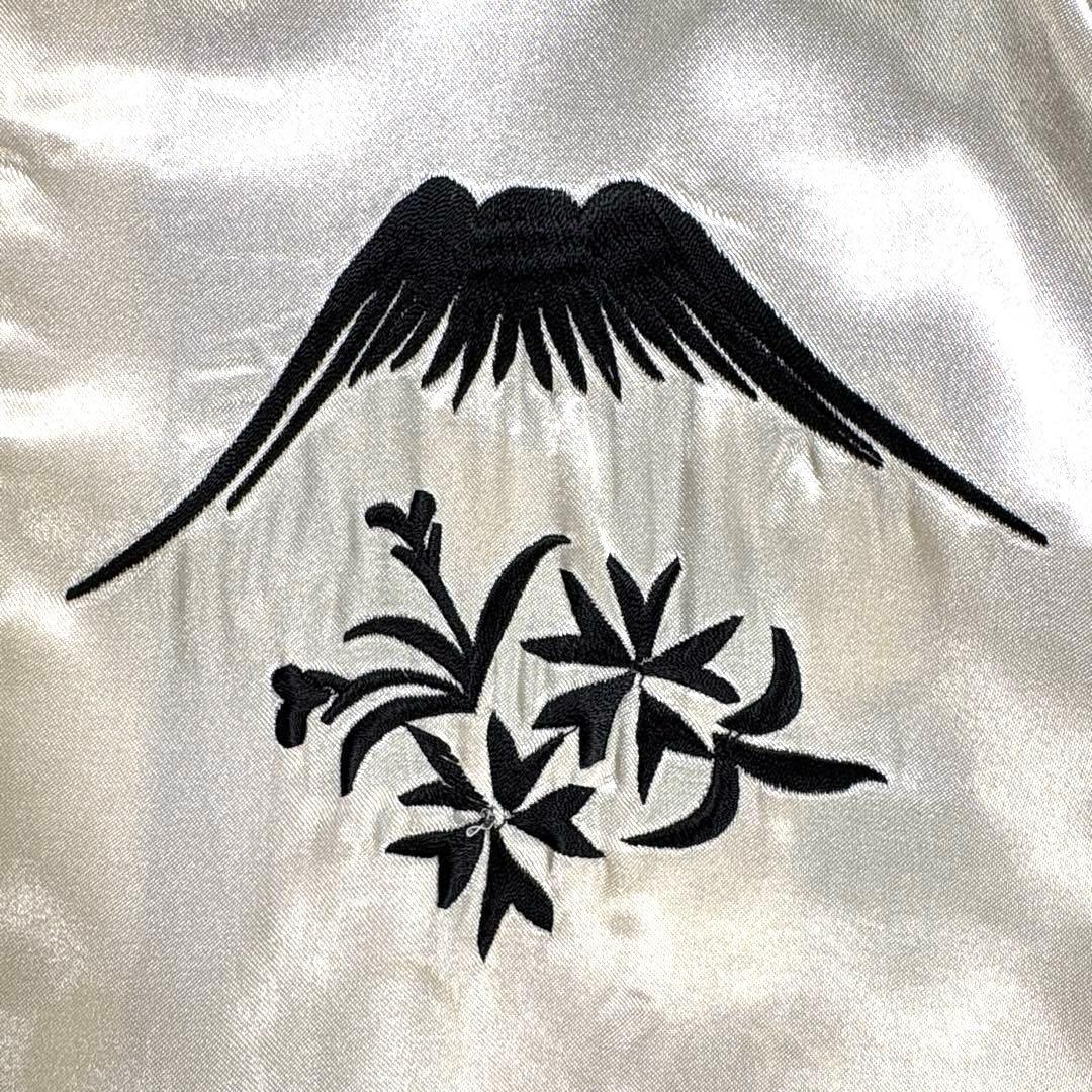 テーラー東洋　スカジャン　サテン　リバーシブル　鷲　日本地図　富士山　総刺繍　M