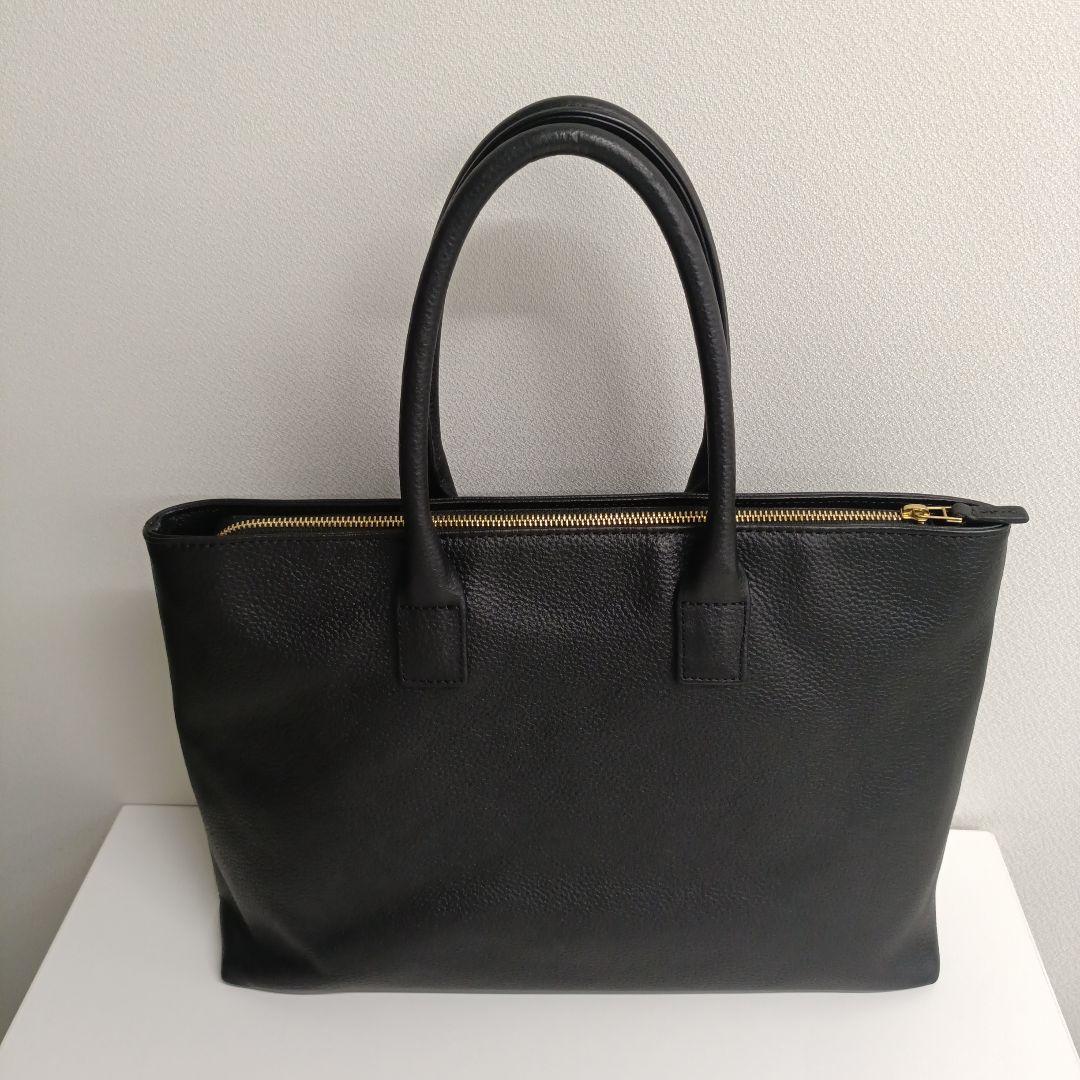 HushTug レザー ビジネストートバッグ 黒