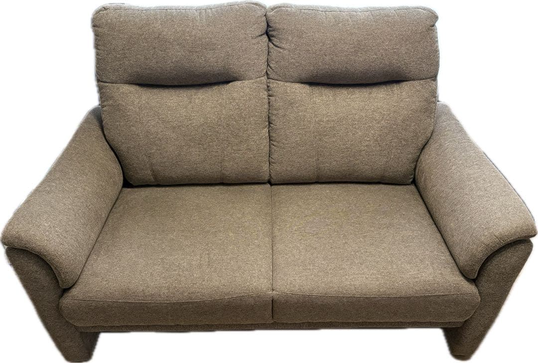 【美品】ニトリ　2人掛け布張りソファ(ナルタ 布KD BR)