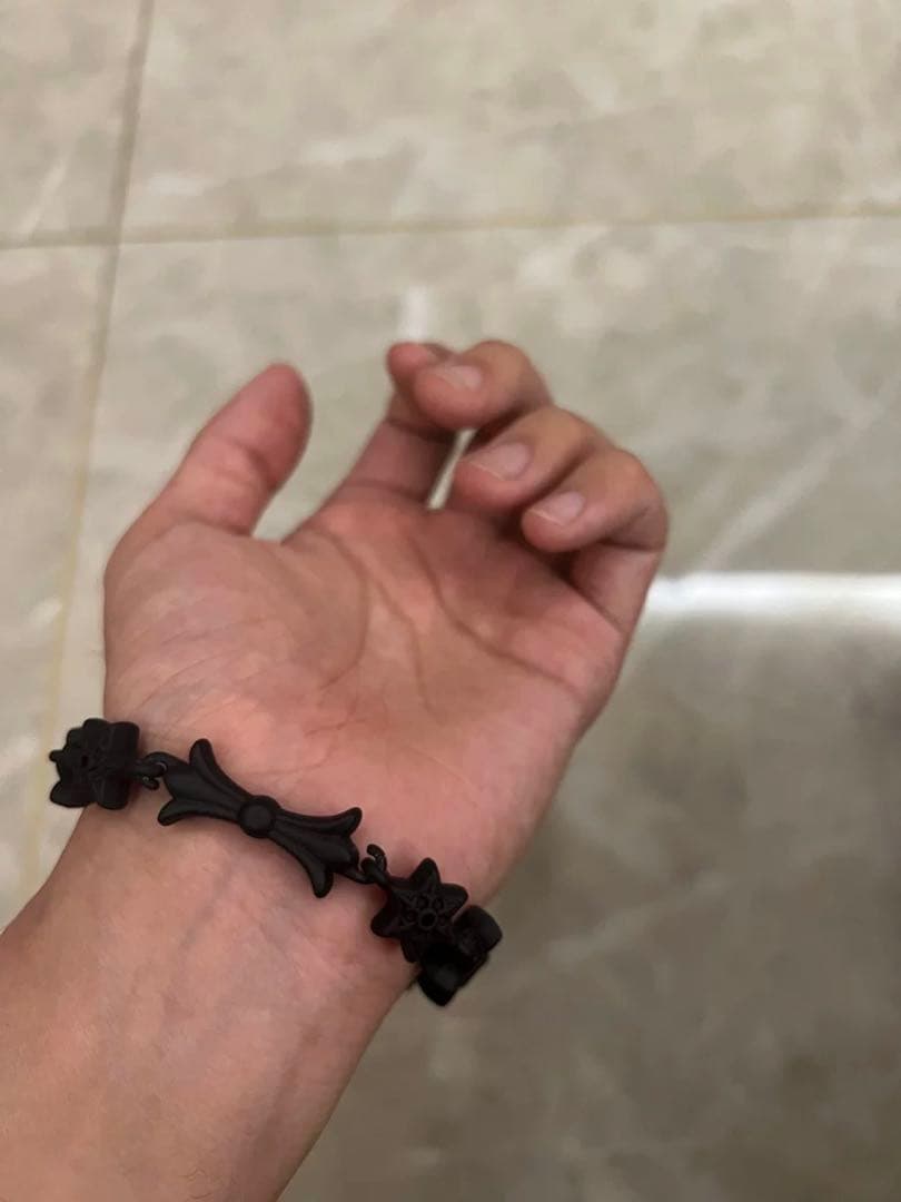 バカデカFAKE HEARTSクロスブラック 十字架 ネックレス　クロムハーツ