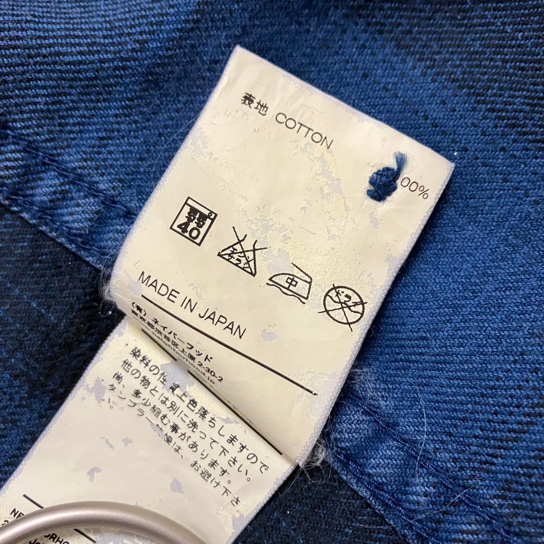 ネイバーフッド　長袖シャツ　オンブレチェック　青　ブルー　古着
