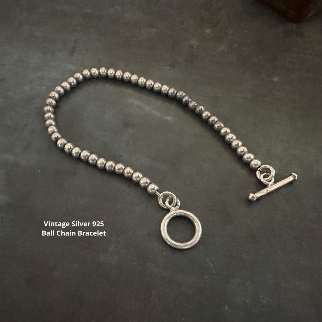希少　ヴィンテージ　アンティーク　シルバー　925 ボール　ブレスレット