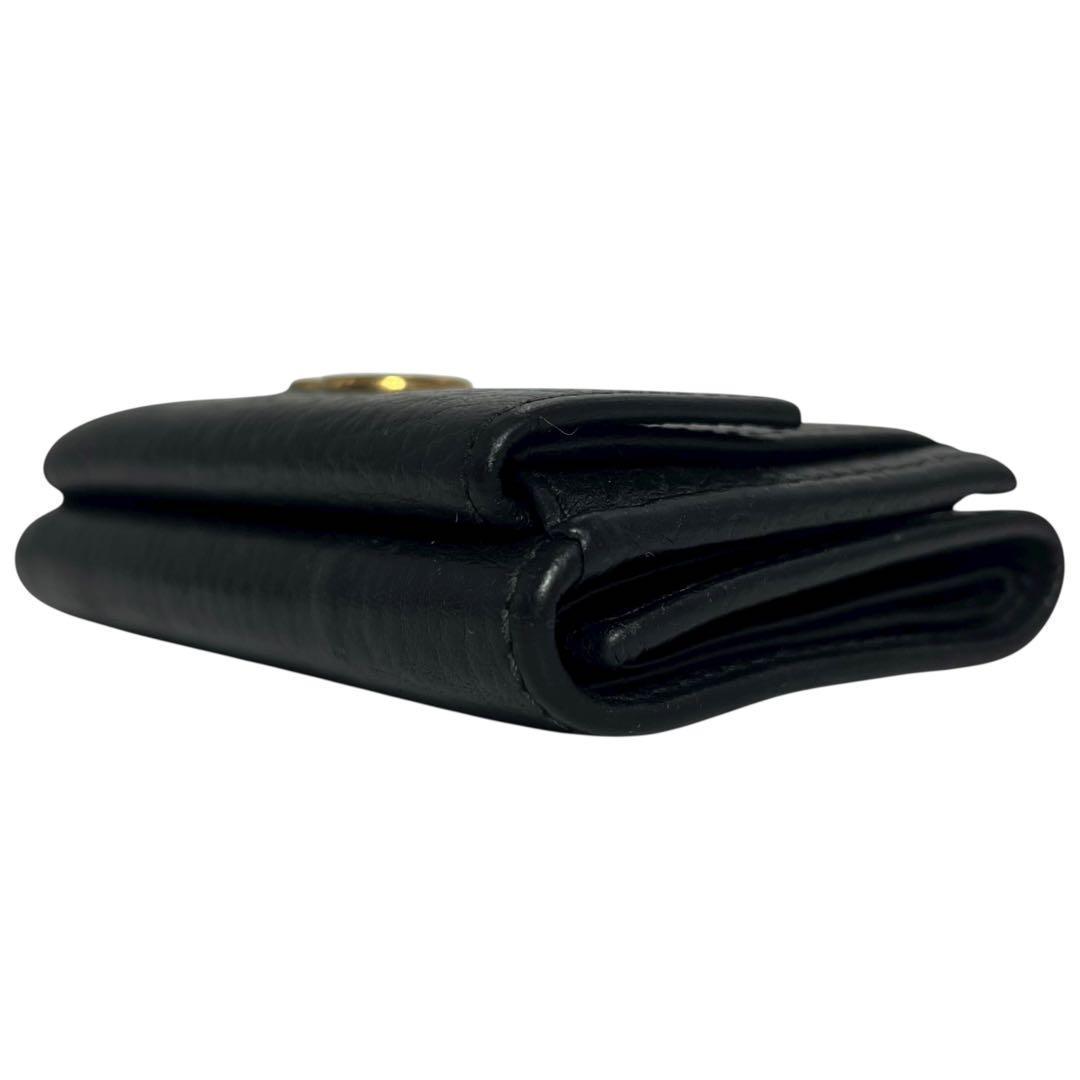 大人気✨グッチ 三つ折り財布 GGマーモント レザー ロゴ金具 黒