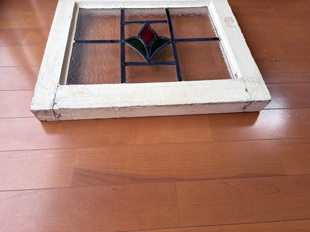 や*ん様 英国アンティーク ステンドグラス 窓枠付きパネル｜イギリス製｜店舗什器