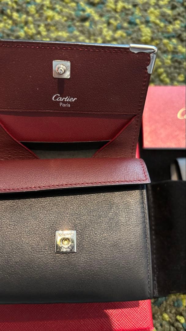 <付属品付き>Cartier ケース 黒 レザー