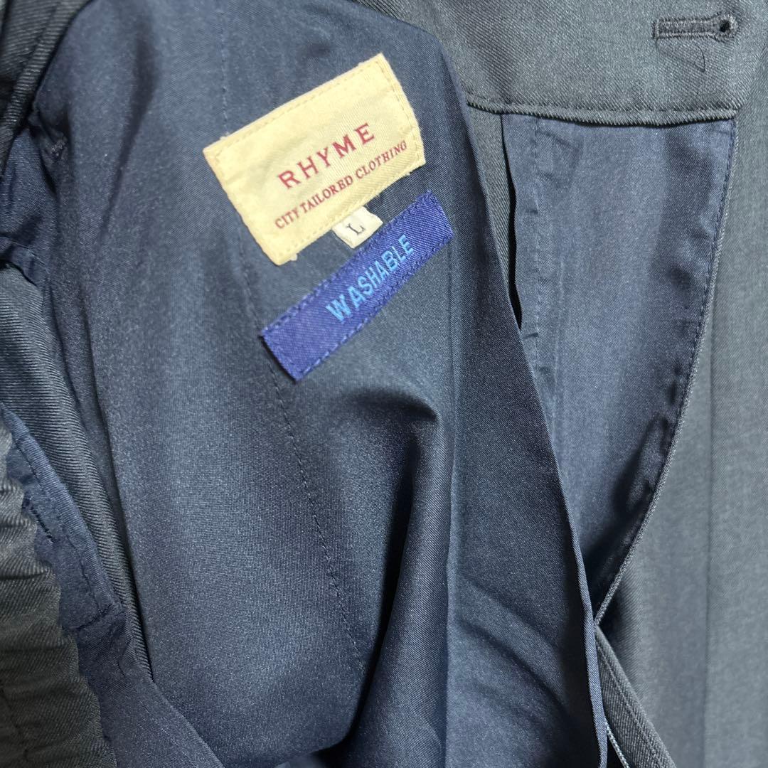 新品同様　オリヒカ　ウォッシャブル　パンツ　スーツ　青紺　上M 下L